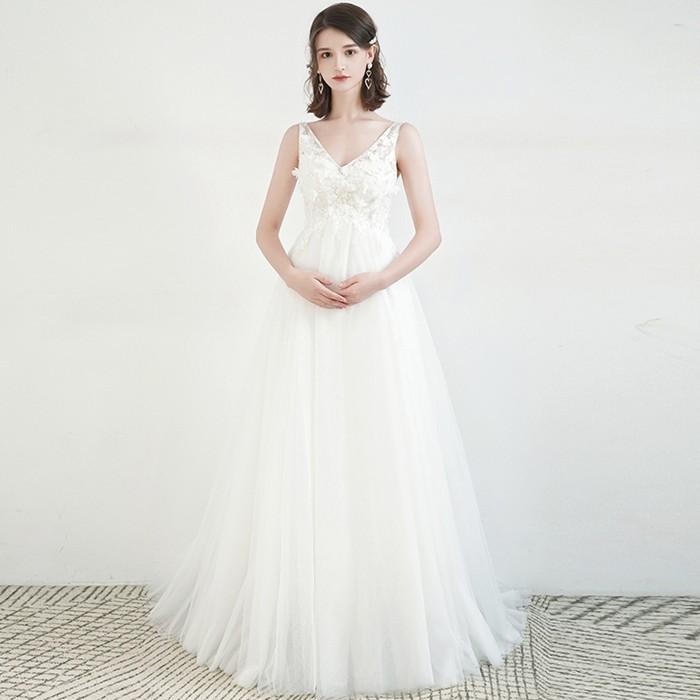 国内最安値 ウェディグドレス マタニティドレス 白 花嫁 二次会 ワンピース 大きいサイズ ドレス 結婚式 パーティードレス ロングドレス 安い トレーン 送料無料 初回限定 Www Dijanacaric Com