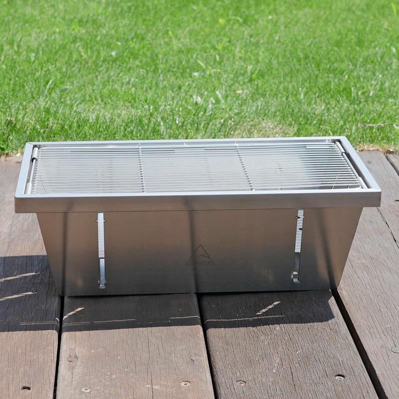 BBQコンロ］shasta 折りたたみステンレスバーベキューグリル