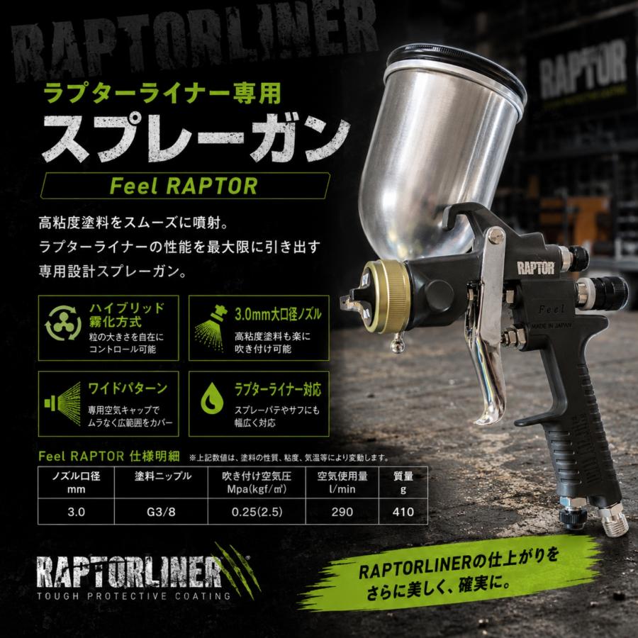 スプレーガン］ラプターライナー Feel RAPTOR ハイブリッドガン 細目