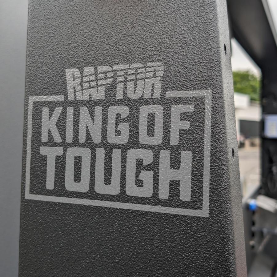 【けーご依頼分】ラプターライナー塗装品｜3点 ステッカー］ラプターライナー KING OF TOUGH（グレー） RAPTORLINER