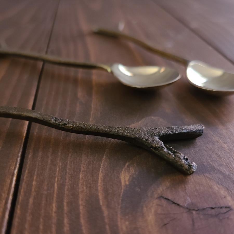 カトラリー]真鍮製の枝スプーンS4本&フォークS4本セット : ヨウキヤ