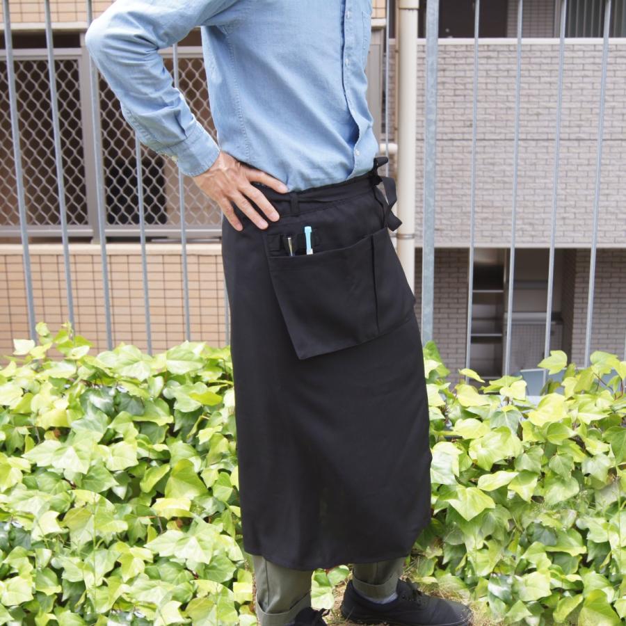 ギャルソンエプロン 前掛け ロングタイプ 男女兼用 テフロン加工 撥水