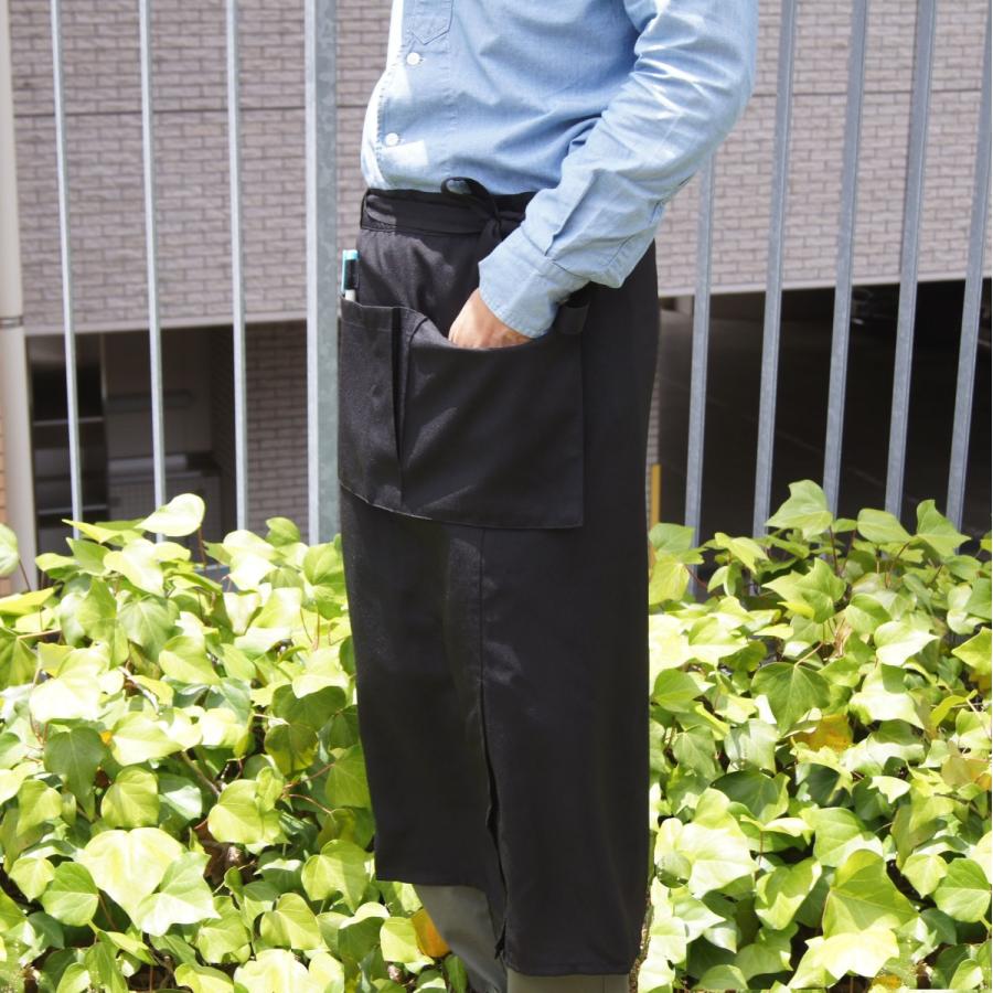 ギャルソンエプロン 前掛け ロングタイプ 男女兼用 テフロン加工 撥水