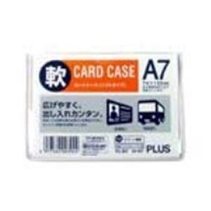 安価 （まとめ）プラス 再生カードケース ソフト A7 PC-307R〔×100セット〕 名札、番号札