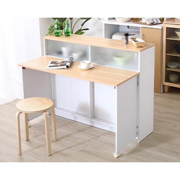 キッチンカウンター/キッチン収納 【ナチュラル】幅120cm バタフライテーブル キッチンカウンター/キッチン収納 〔ナチュラル〕 幅120cm