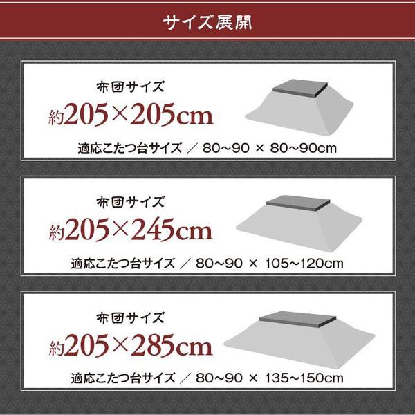 こたつ布団/寝具 〔金色 約205×285cm 長方形〕 洗える 日本製 高級感