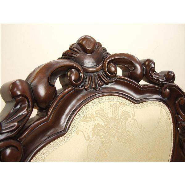 アンティーク調猫足ダイニングチェア 〔肘付き〕 木製 『フランシスカ