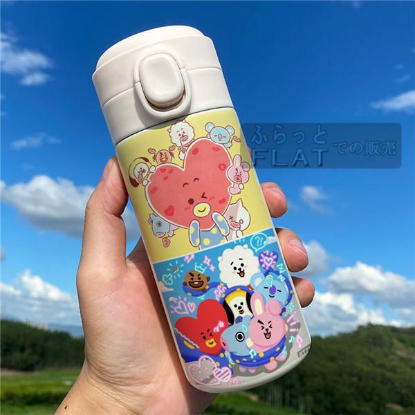 メール便無料 Bt21 魔法瓶 子供 大人 おしゃれ 魔法瓶ポット ステンレス鋼 防弾少年団グッズ 水筒 ボトル 300ml 450ml 保温力 保冷 保温 軽量 真空断熱 ワンタッチ 便利 Trademarketingforce Com Br