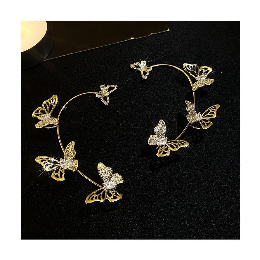 バタフライ イヤーカフ 蝶 イヤークリップ キラキラ 韓国風 レディース 安い シンプル プチプラ ゴールド シルバー かわいい おしゃれ 軟骨 片耳 |  | 11