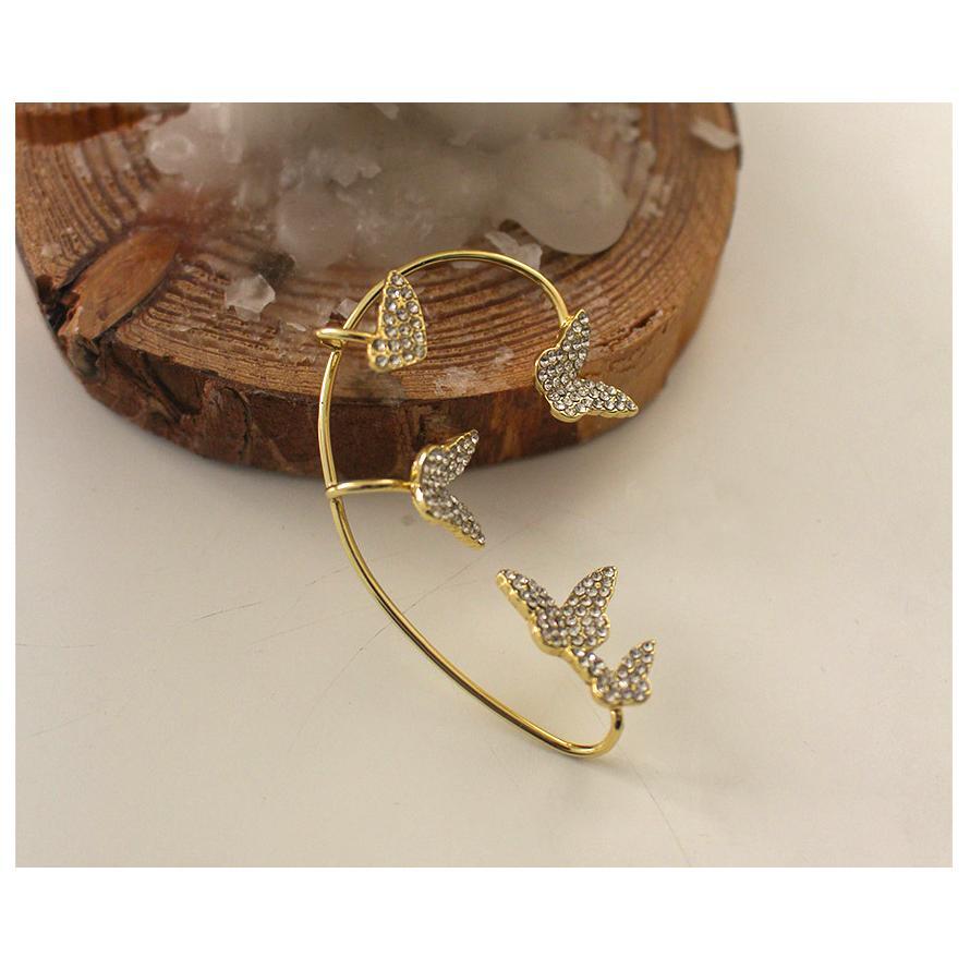 バタフライ イヤーカフ 蝶 イヤークリップ キラキラ 韓国風 レディース 安い シンプル プチプラ ゴールド シルバー かわいい おしゃれ 軟骨 片耳 |  | 02