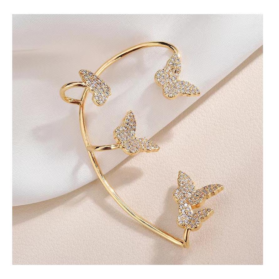バタフライ イヤーカフ 蝶 イヤークリップ キラキラ 韓国風 レディース 安い シンプル プチプラ ゴールド シルバー かわいい おしゃれ 軟骨 片耳 |  | 03
