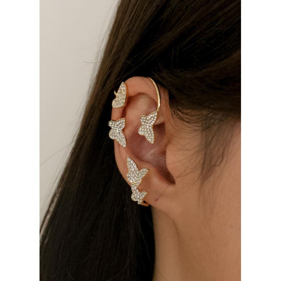 バタフライ イヤーカフ 蝶 イヤークリップ キラキラ 韓国風 レディース 安い シンプル プチプラ ゴールド シルバー かわいい おしゃれ 軟骨 片耳 |  | 06