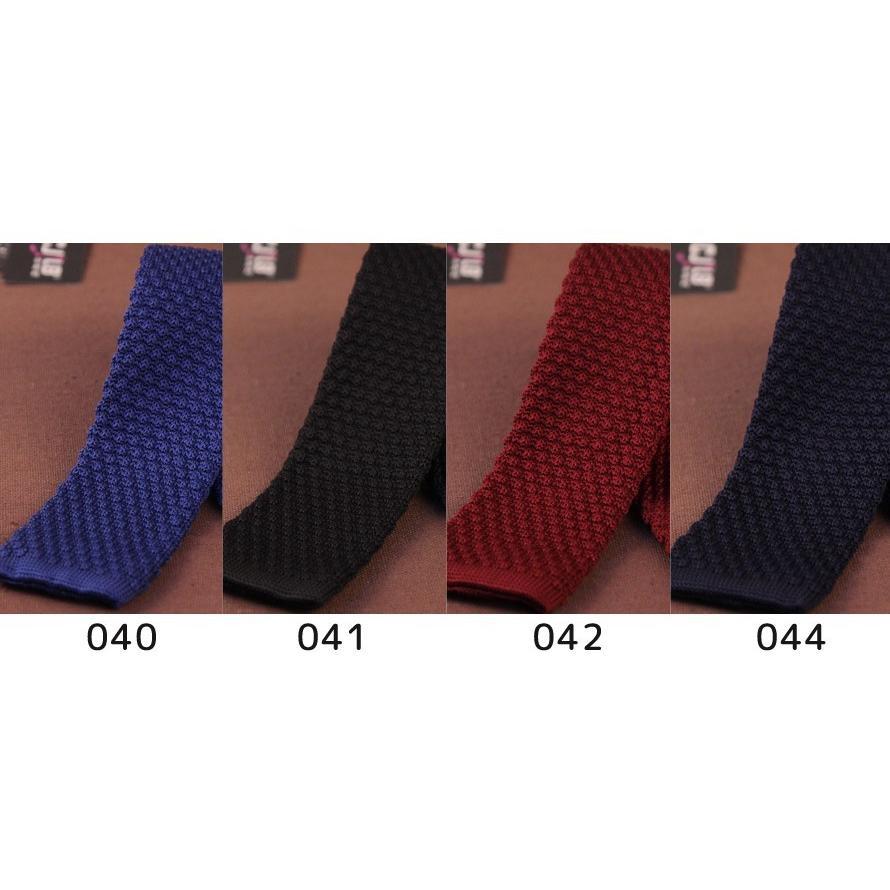 ニットタイ ニットネクタイ スクエアエンド 無地 ボーダー おしゃれ メンズ スーツ ネクタイ |  | 03