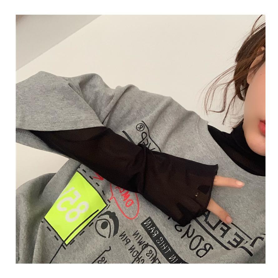 シースルートップス  レディース ハイネック レイヤード インナー 重ね着 韓国ファッション おしゃれ レース |  | 09