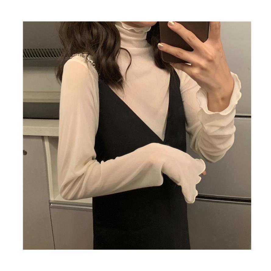 シースルートップス  レディース ハイネック レイヤード インナー 重ね着 韓国ファッション おしゃれ レース |  | 10