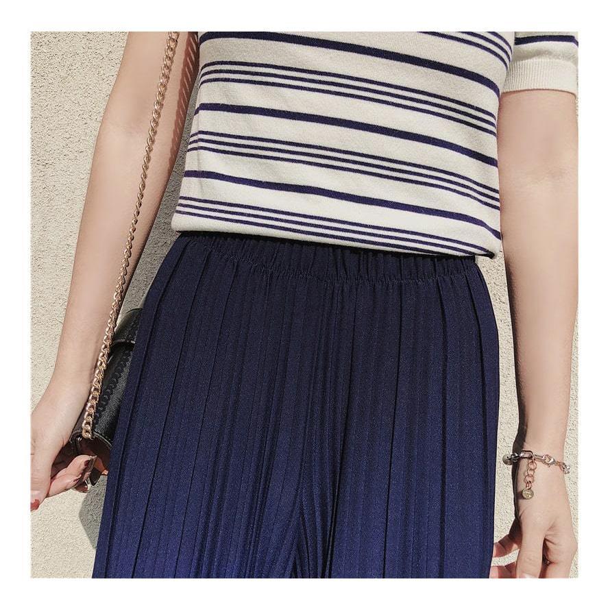プリーツ ワイドパンツ 夏 プリーツパンツ レディース ウエストゴム きれいめ 大人可愛い 韓国 おしゃれ シンプル 無地 |  | 14