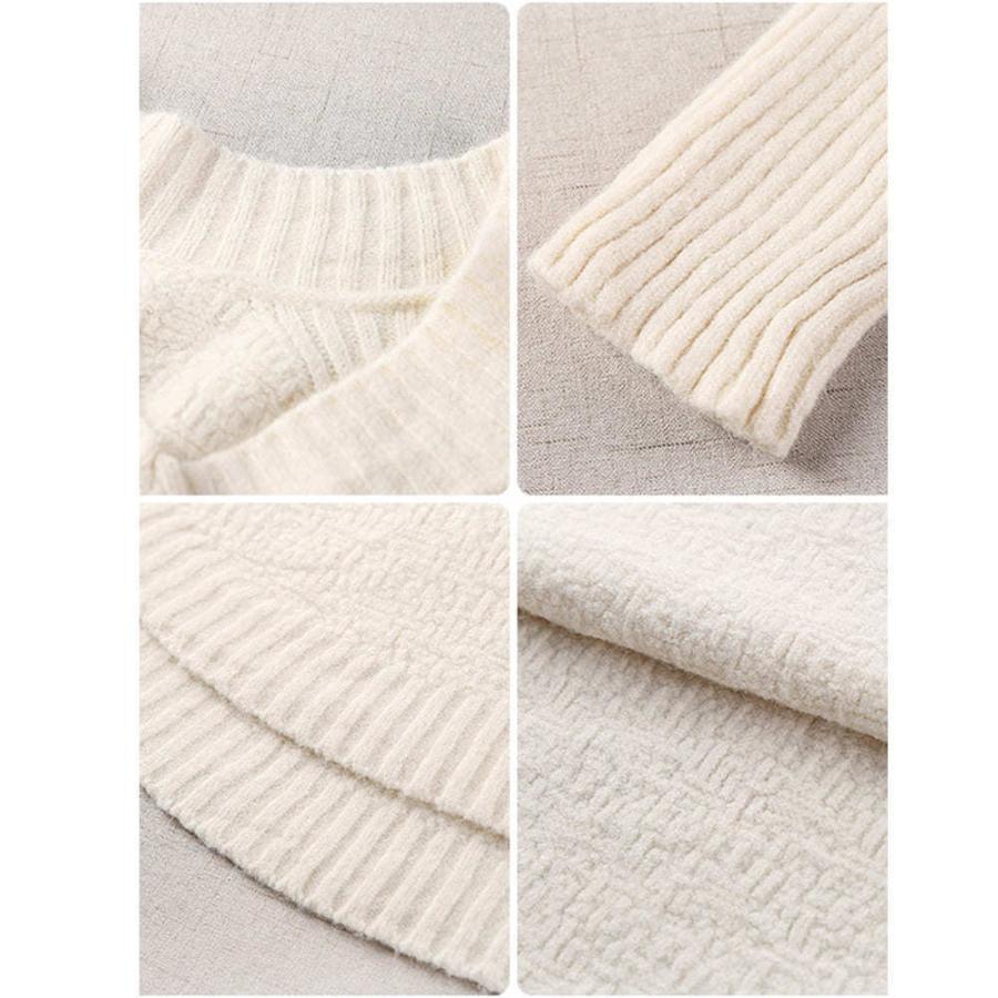 Vネックロングニット トップス 長袖 お尻丈 上品 Vネック 体型カバー シンプル 重ね着 デイリー 韓国ファッション おしゃれ 秋冬コーデ |  | 15