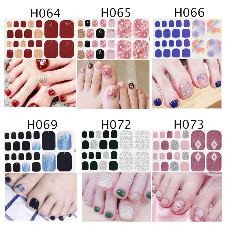 フットネイルシール 2+2 フルカバー 貼るだけ 簡単 無地 ラメ ハート ネイルアート セルフネイル ペディネイル 韓国風 ネイルシール 脚 |  | 06