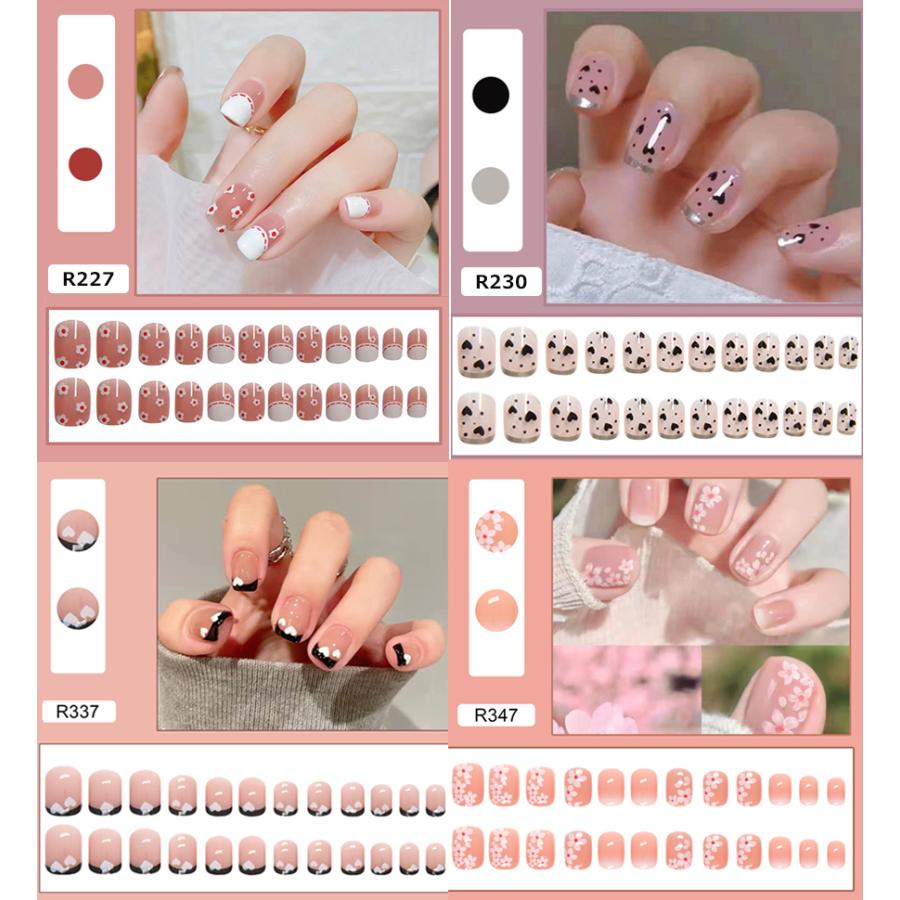 ネイルチップ ショート シンプル ブライダル ピンク つけ爪 成人式 卒業式 チップ かわいい ショートネイルチップ |  | 11