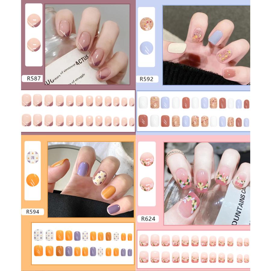 ネイルチップ ショート シンプル ブライダル ピンク つけ爪 成人式 卒業式 チップ かわいい ショートネイルチップ |  | 14