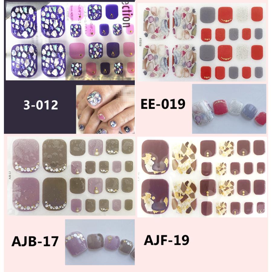 ネイルシール 2+2 フット フットネイルシール 3D 貼るだけ フルカバー 夏 花 簡単 立体 韓国風 ジェルネイルシール |  | 03