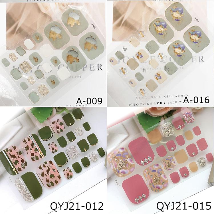 ネイルシール 2+2 フット フットネイルシール 3D 貼るだけ フルカバー 夏 花 簡単 立体 韓国風 ジェルネイルシール |  | 09