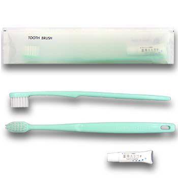 マットシリーズ　ハブラシ　24穴3gチューブ付 グリーン　(1セット2000本入)1本あたり20.9円（税込）ホテル業務用