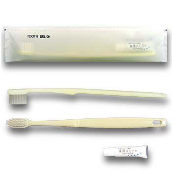 マットシリーズ　ハブラシ　24穴3gチューブ付 イエロー(1セット2000本入)1本あたり20.9円（税込）ホテル業務用