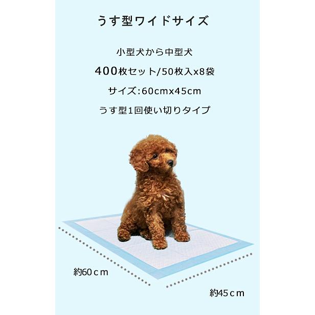 【期間限定価格】ペットシーツ　犬用　うす型　サイズが選べる 　 レギュラーサイズ800枚／100枚入×8袋・ワイドサイズ400枚／50枚×8袋｜you2han｜06