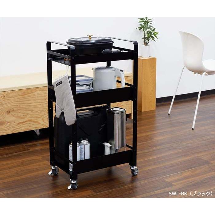 S字ラック付きの大型キッチンワゴン S字ラックが付いた大型キッチンワゴン