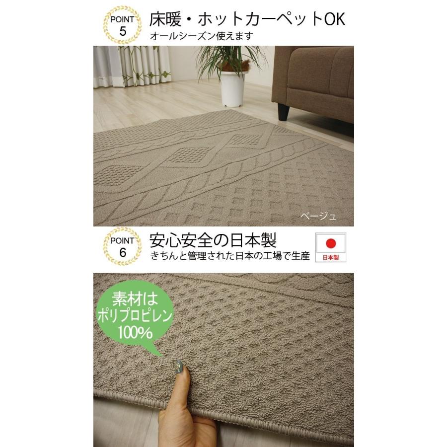 ラグ 洗える ニット調ラグ (Y) 約130×190cm 北欧 ウォッシャブル 洗濯