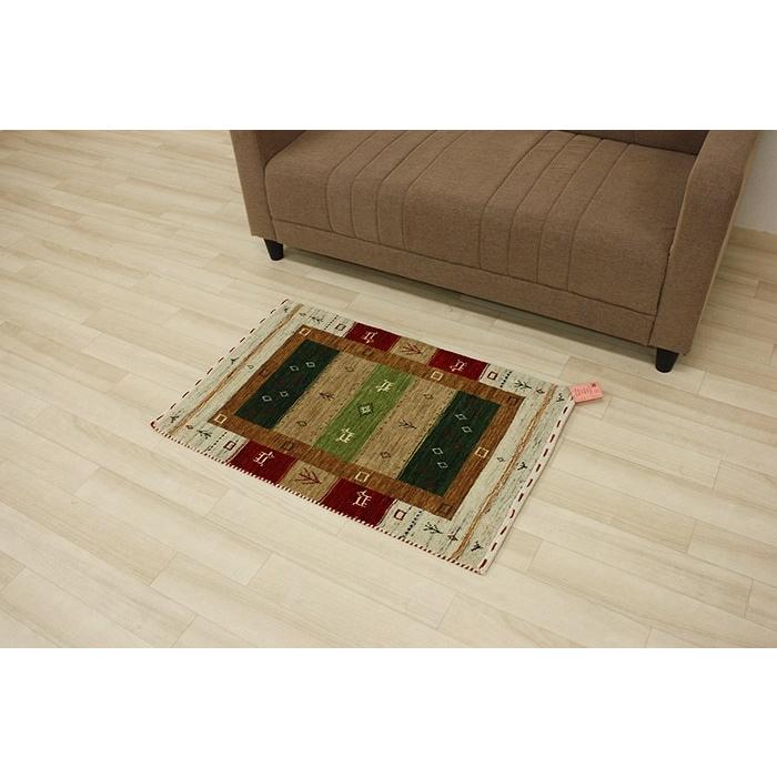 玄関マット インドギャべ ロリバフ ギャッベ 60×90cm ラグ マット 敷物