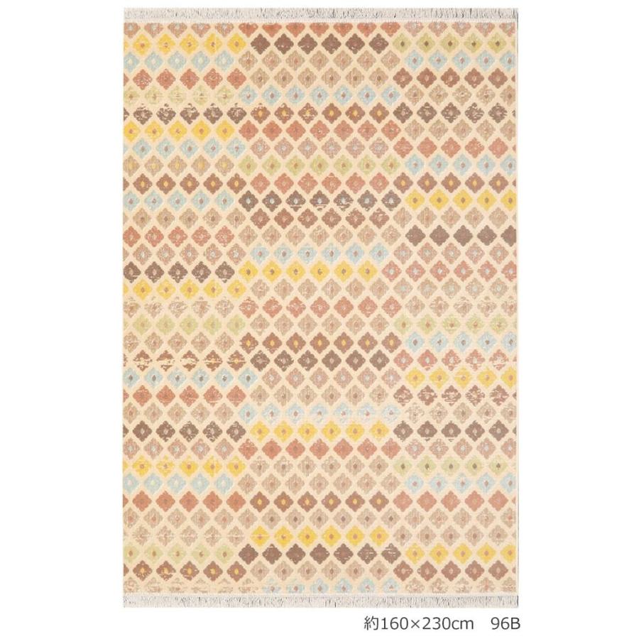 プレーベル ラグ カーペット 秋冬 トレンド キリム柄 約 120×170cm 1.5