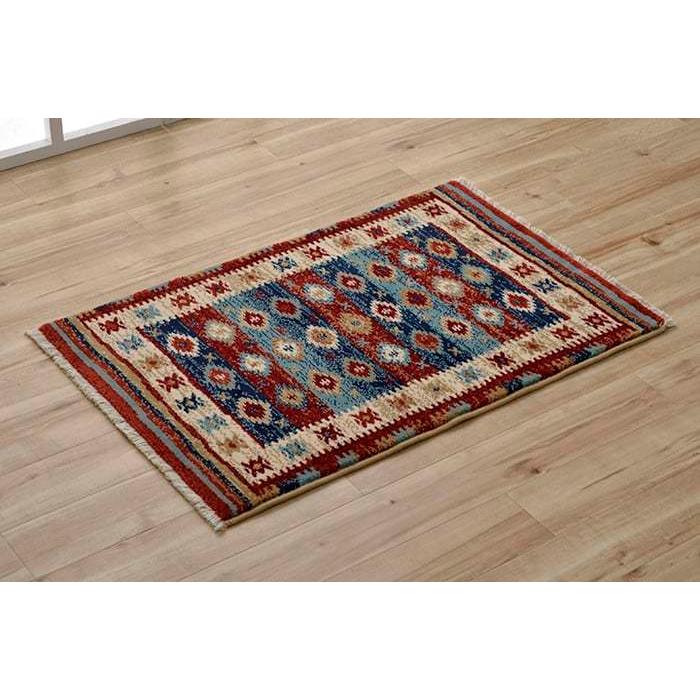 イケヒコ 玄関 マット ウィルトン織 ラグ キリム柄 デザインマット へ