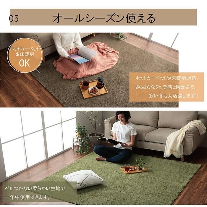 イケヒコ ラグ カーペット ミックスパイル 洗える マット 滑り止め 床