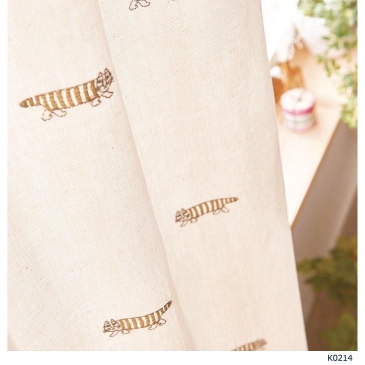 リサ・ラーソン オーダーカーテン ドレープ デザインカーテン 刺繍 アニマル柄 猫 ねこ 綿 幅294×丈300cm以内でサイズオーダー MIKEY マイキー K0213 K0214 (A)｜youai｜06