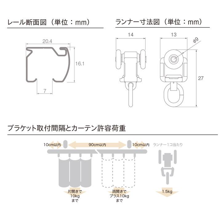 カーテンレール 安心のメーカー品 トーソー ネクスティ ダブル Mセット 約 1.82ｍ キャップ (レール 同色) (正面付 天井付)  部品付き 引っ越し 新生活｜youai｜17