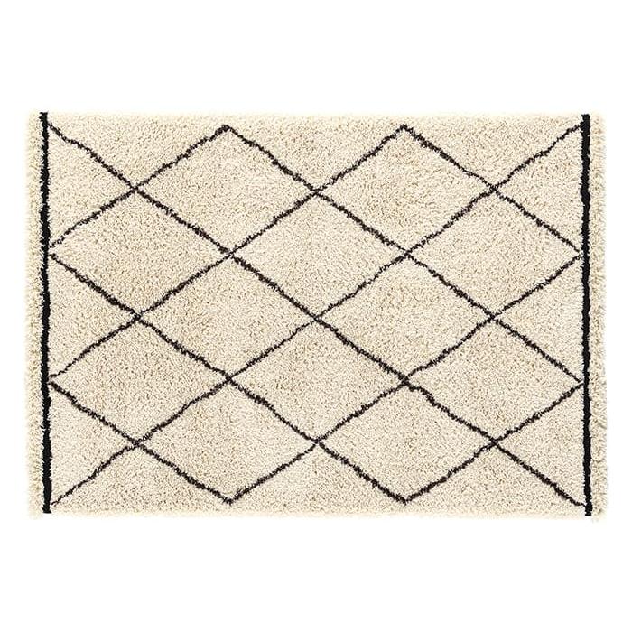 子犬デザインラグ フリンジ付き 東リ ラグ デザインラグ カーペット ベニワレン柄 格子 チェック