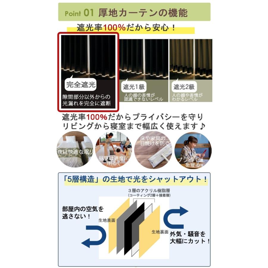 カーテン 遮光 4枚組 2枚 安い おしゃれ 遮光100% 激安 北欧 ミラーレース 洗える タッセル付き 幅100cm/150cm×丈135cm/178cm/200cm 完全遮光カーテンセット(Y)｜youai｜11