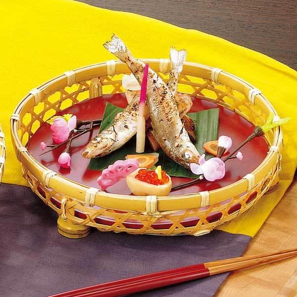 晒竹 オードブル篭 足付 7寸 φ21xH6cm : 天然素材の雑貨ようび堂Yahoo