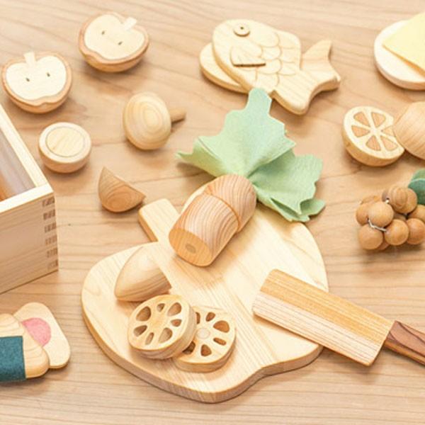 木の玩具 ままごとセット 山のくじら舎 日本製【受注生産2〜4週間】 日本製 サクっ ヒノキ スギ 榧 クリア 無塗装
