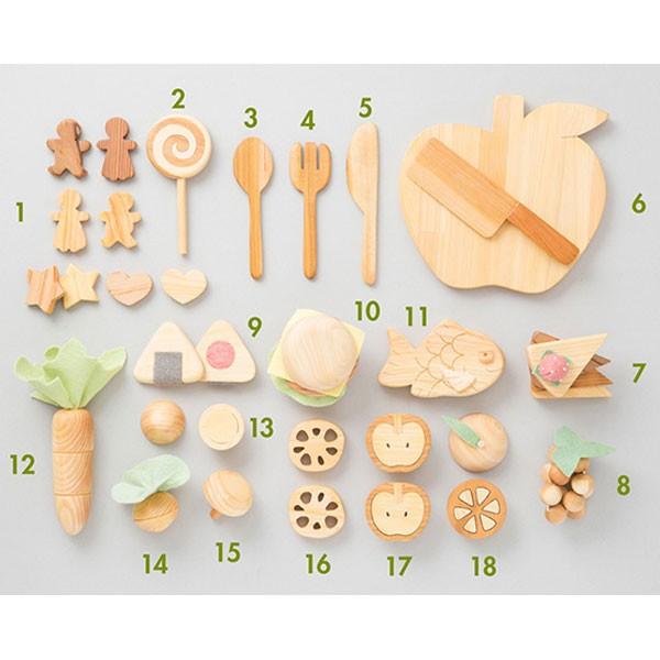 木の玩具 ままごとセット 山のくじら舎 日本製【受注生産2〜4週間】 日本製 サクっ ヒノキ スギ 榧 クリア 無塗装