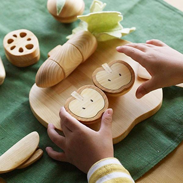 木の玩具 ままごとセット 山のくじら舎 日本製【受注生産2〜4週間】 日本製 サクっ ヒノキ スギ 榧 クリア 無塗装