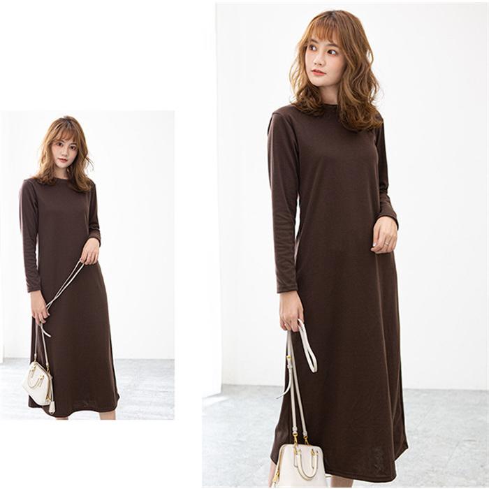 ワンピース ロングワンピース 長袖 秋 部屋着 パジャマ 体型カバー