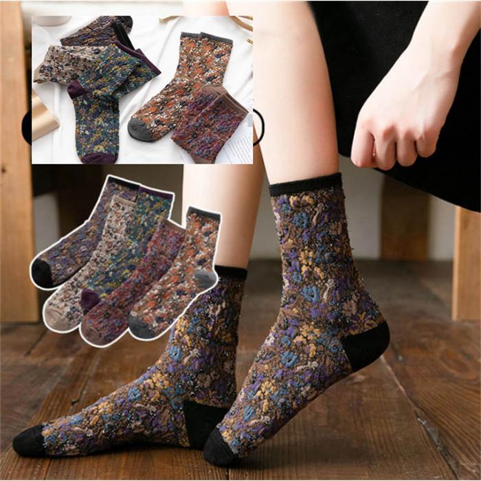 2足セット ソックス レディース 靴下 レディース 秋 冬 ハイソックス くつした スニーカー ブーツ 2足組 可愛い あったか靴下 花柄 送料無料 学生 通勤 クルー丈 Cd 0056 Youdear 通販 Yahoo ショッピング