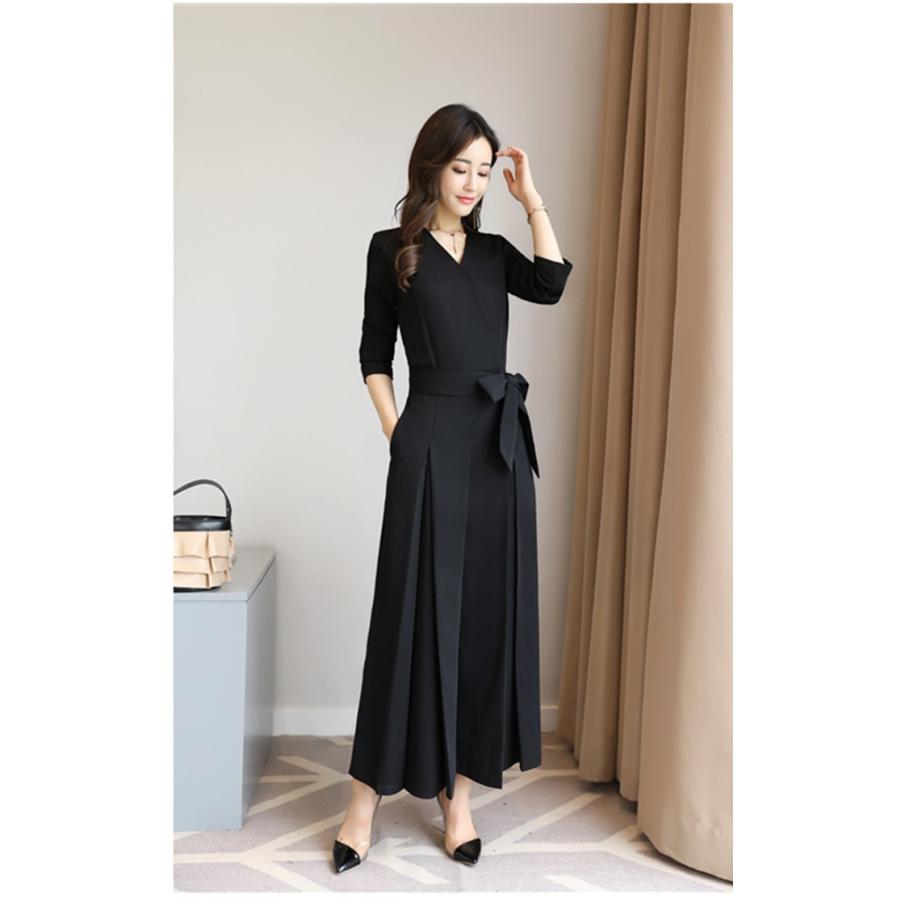 パーティードレス オールインワン パンツドレス 結婚式 ワイド