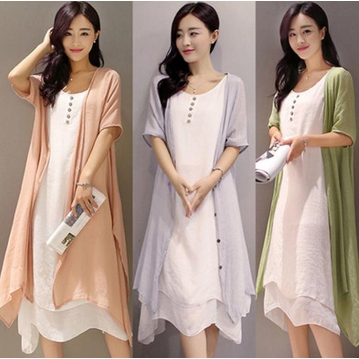 ワンピース 膝丈 夏 ワンピース 2点セット ロングカーディガン 綿麻混 ロングワンピ 大きいサイズ リゾート ロングワンピース ビーチ リゾート ワンピース Lwyx44 Cxj Lwyx44 Youdear 通販 Yahoo ショッピング