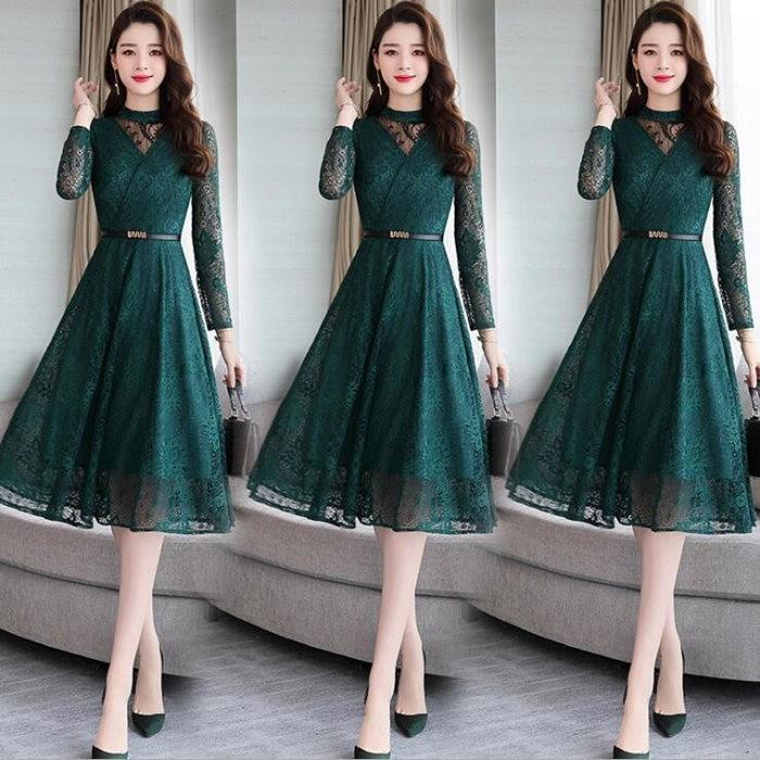 ワンピース レディース きれいめ フォーマルワンピース 結婚式 ドレス レースワンピース 長袖 Aラインワンピース パーティードレス 上品 ママ ワンピース 40代 Cxj Mdp144 Youdear 通販 Yahoo ショッピング
