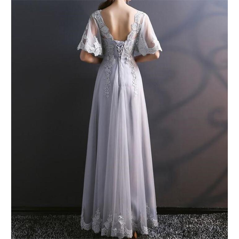 ロングドレス 演奏会 大人 ドレス 袖あり パーティードレス 結婚式