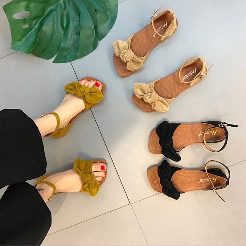 ☆お値下げ致します☆ リボンベージュサンダル 36 サンダル レディース フラットサンダル リボン付き 可愛い シューズ